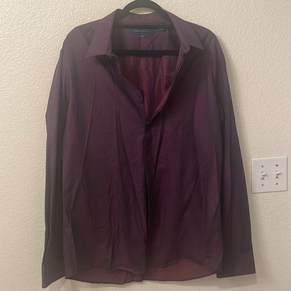 PERRY ELLIS XL Men’s printed red, blue button down